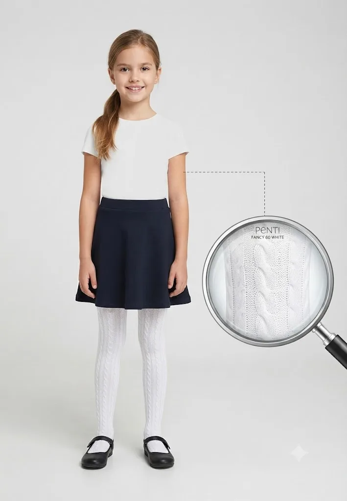 Dres fetițe Penti FANCY 80 den, culoare Alb, Engros — Image 1