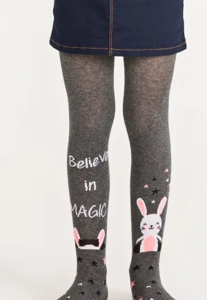 Dres fetițe Penti Pretty ,,Magic Bunny'', bumbac- imprimeu hazliu cu iepure, gri,Engros — Imaginea 1