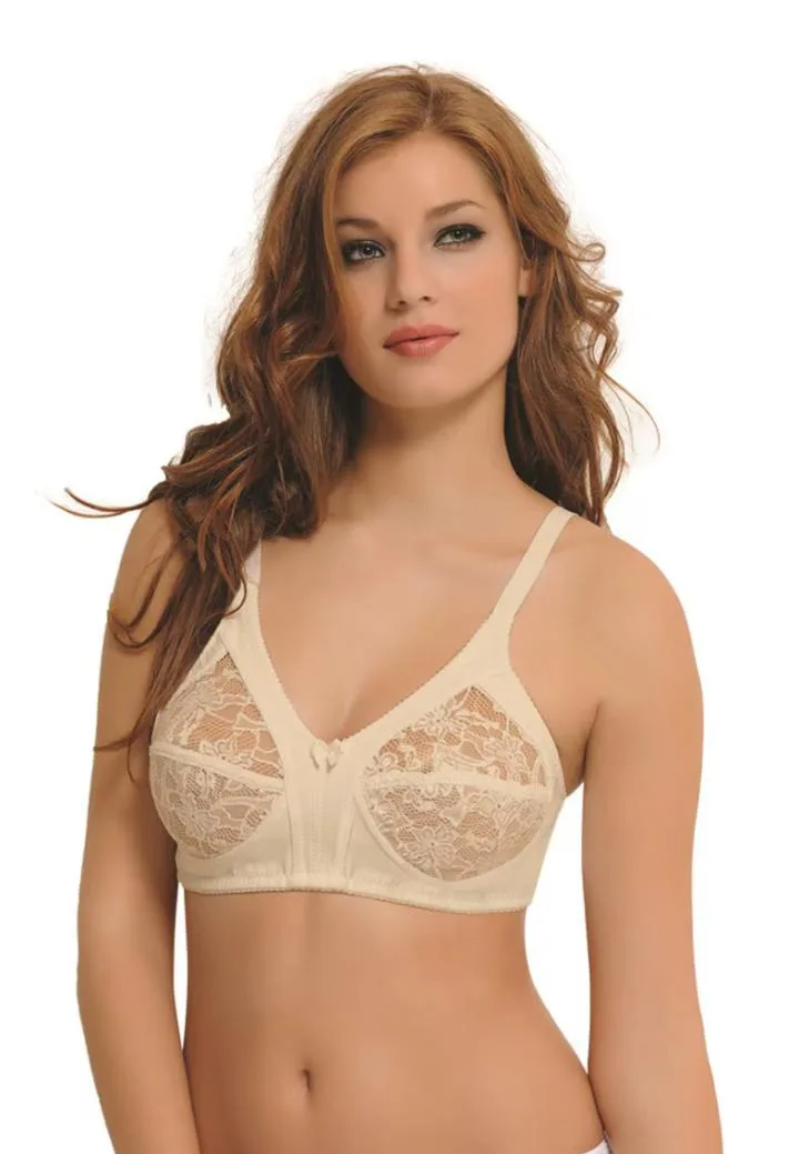 Sutien NBB Dama, Minimizator din Dantelă,Bej Engros — Image 1