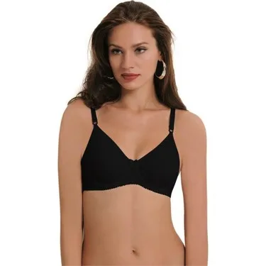 Sutien NBB cu push up și imprimeu subtil cu fundițe, culoare Negru Engros — Image 1