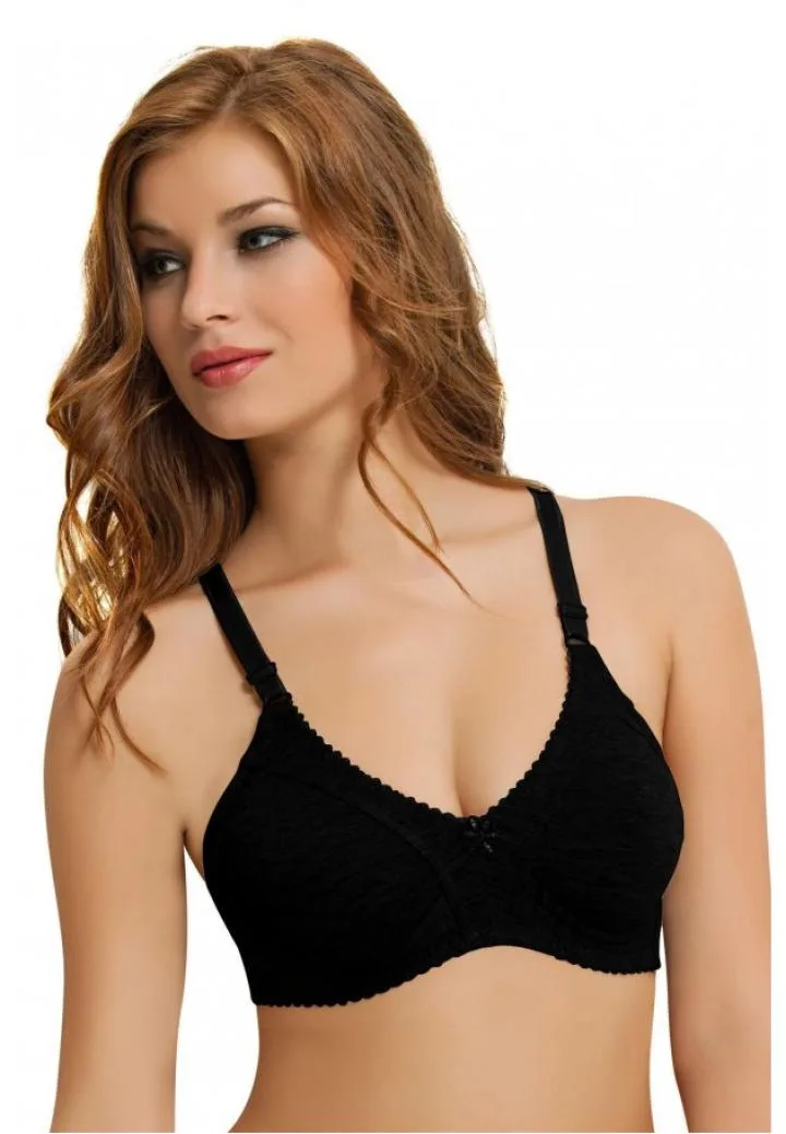 Sutien NBB damă minimizer fără armătură, din bumbac, Negru, Engros — Imaginea 1