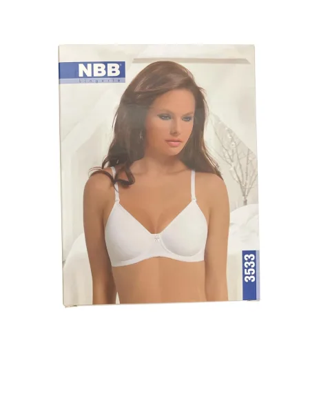Sutien NBB damă cu balene și cupe moi, culoare Alb Engros