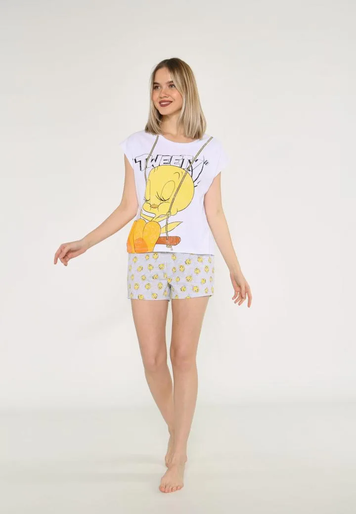 Pijama damă Looney Tunes cu imprimeu Tweety ,Engros — Image 3