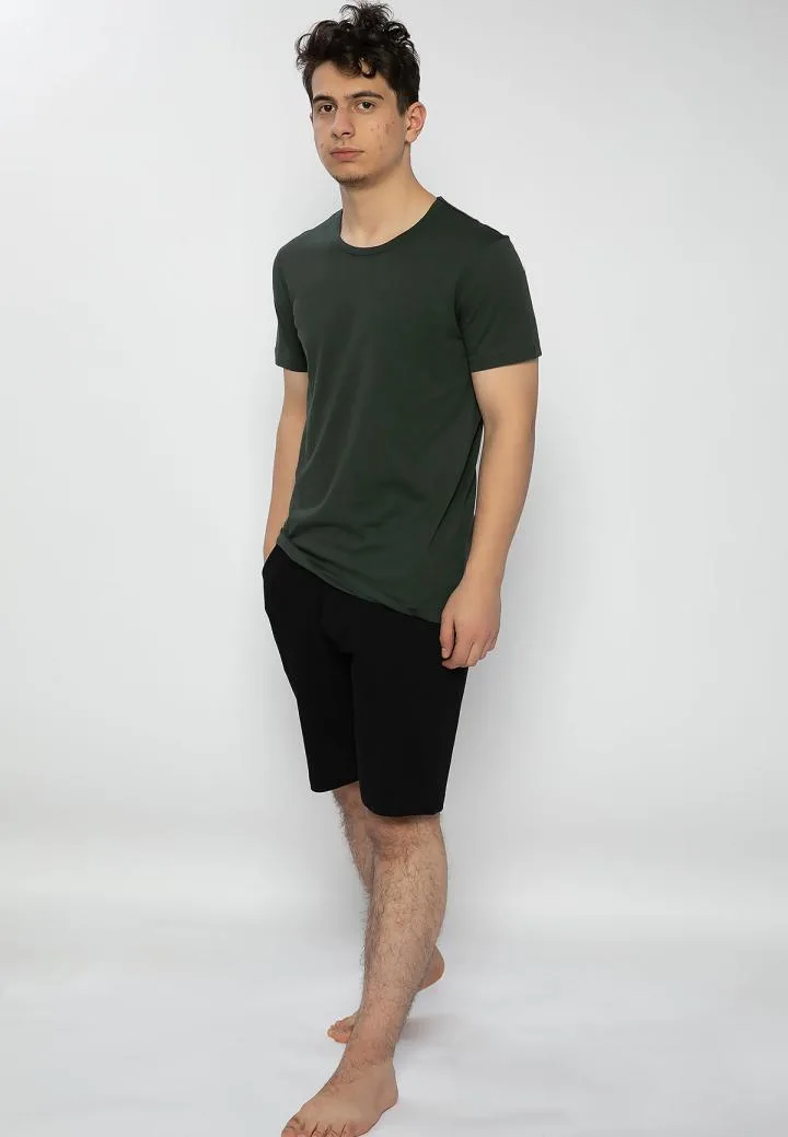 Pijama Bumbac &amp; Modal bărbați,culoare Kaki -Negru– Engros — Görsel 2