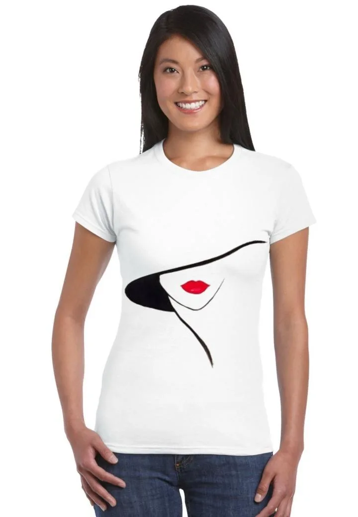 Tricou damă alb din bumbac 100% cu imprimeu grafic – model casual.Engros — Görsel 1