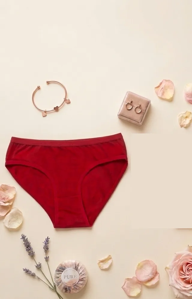 Chiloti Dama, Clasic, Culoare Rosu, Engros — Imaginea 1