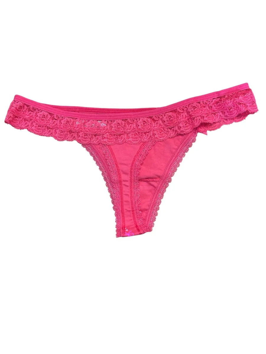 Chiloti Dama, Tanga , Dantelă Rosie Imprimeu Fundițe Roz, Engros — Görsel 3