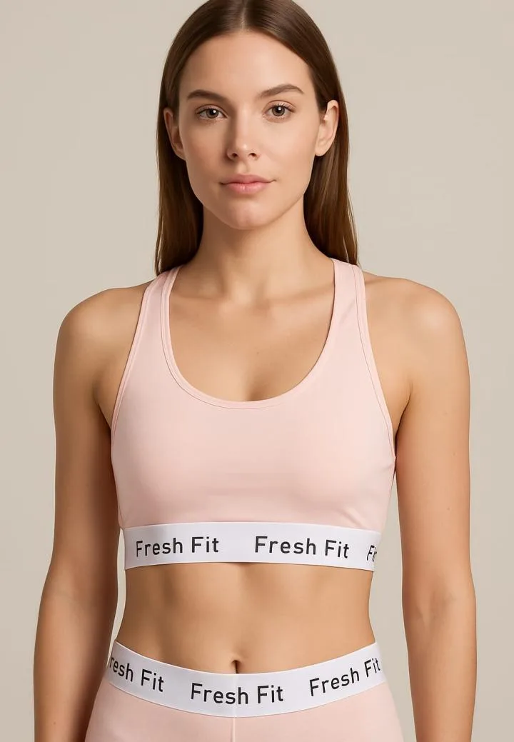 Bustieră sport Fresh Fit ,Culoare Roz Pudrat,Engros — Imaginea 1