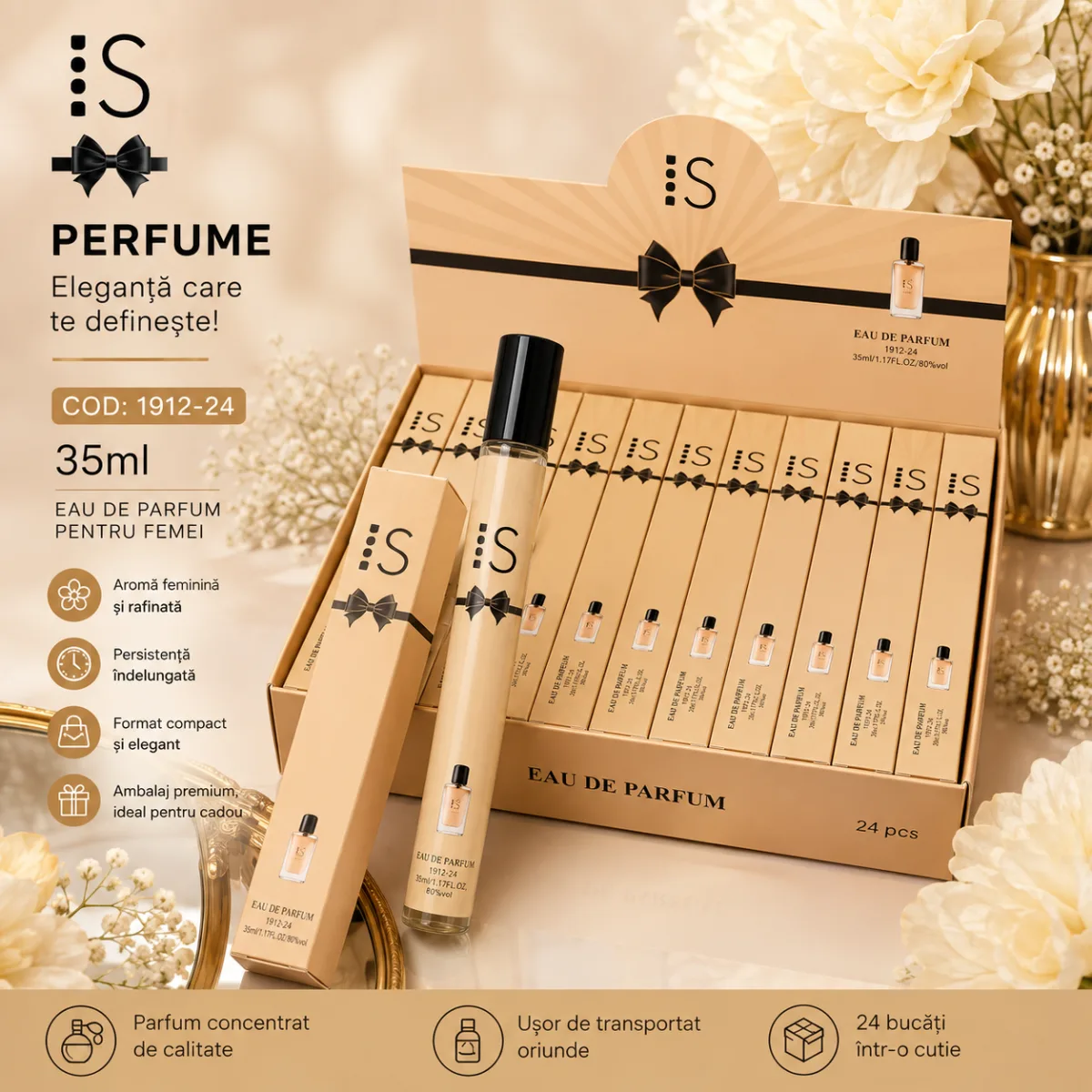Parfum Damă 35 ml - Cod 1912-24 - 24 Buc/Cutie Angro — Image 1
