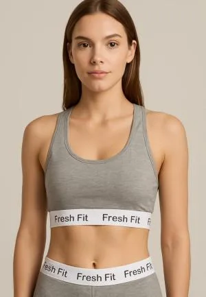Bustieră sport Fresh Fit ,Culoare Gri,Engros — Görsel 1