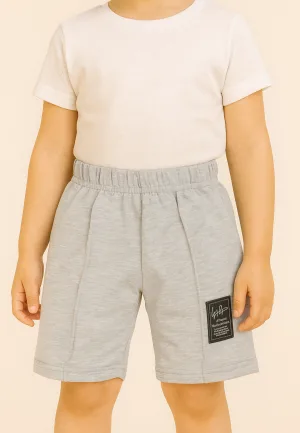 Pantaloni scurți sport copii cu dungă decorativă,Culoare Gri,Engros — Image 1