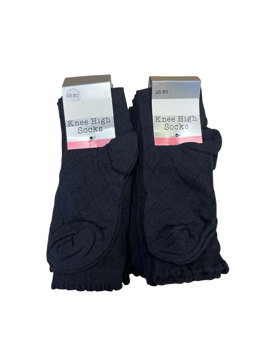 Set de 3 Perechi de Sosete Fetite 3/4 .Culoare Bleumarin,Engros — Imaginea 2