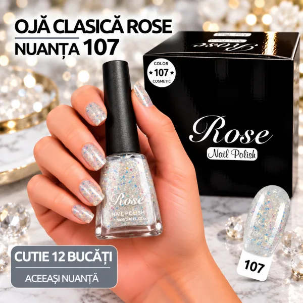 Ojă Clasică Rose Engros - Nuanța 107 - Cutie 12 Bucăți