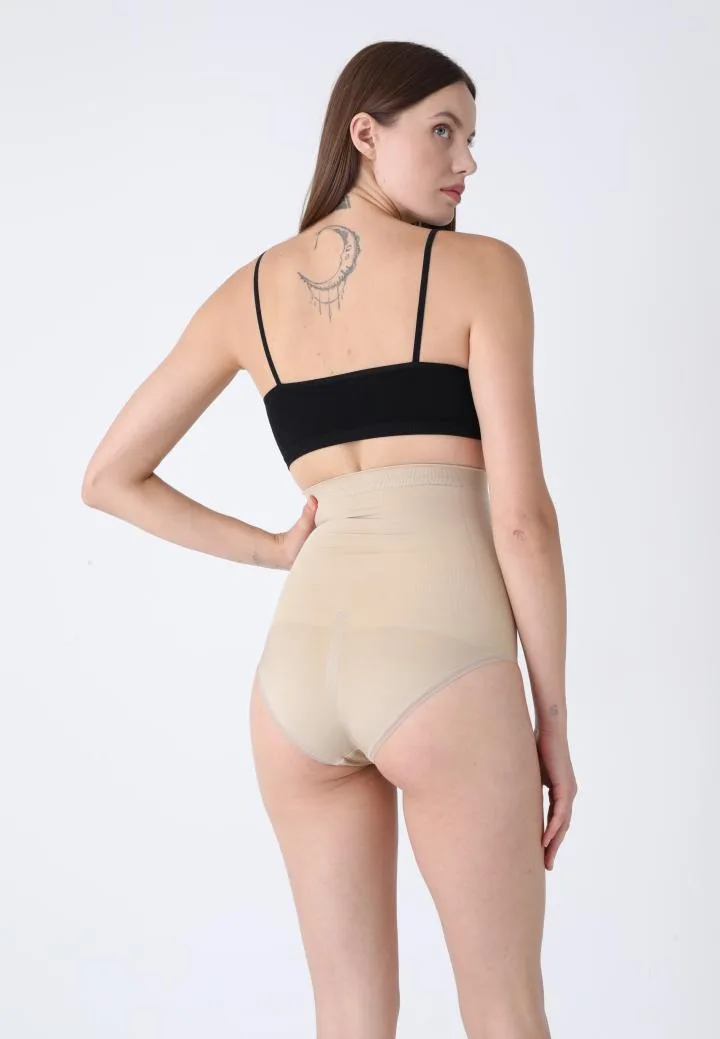 Corset Damă Clasic Modelator cu Bandă de Silicon si Talie Inaltă, Culoare Bej,Engros — Image 3