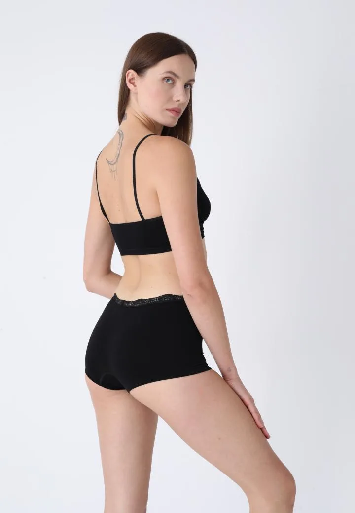Boxeri Dama cu Dantela,Culoare Negru,Engros — Imaginea 5