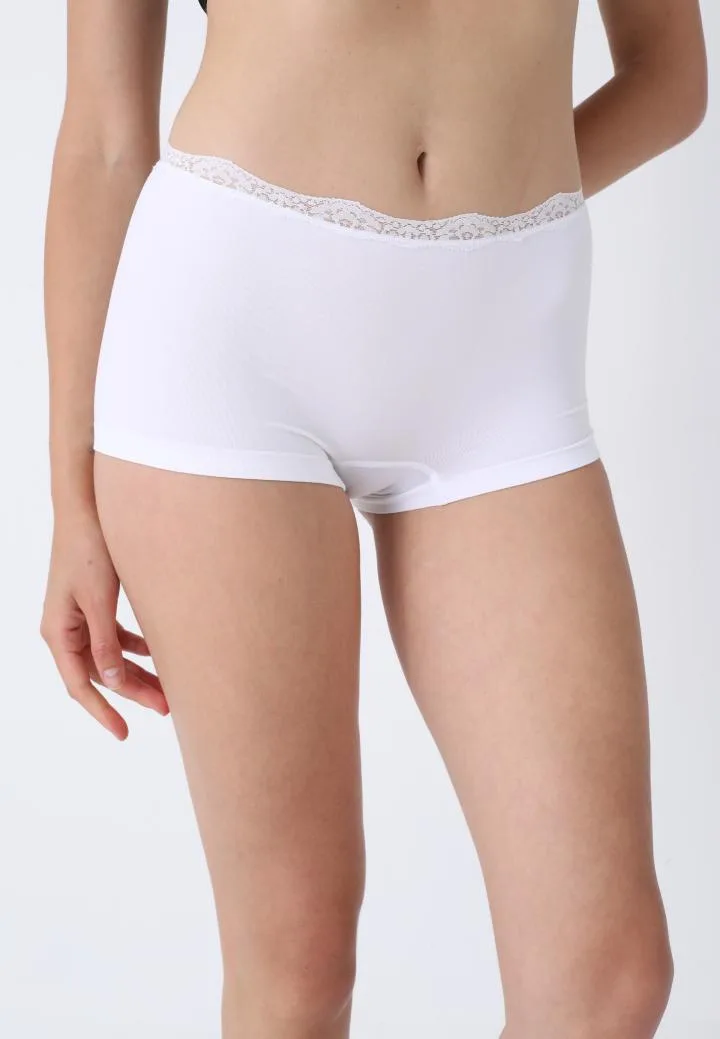 Boxeri Dama cu Dantela,Culoare Alb,Engros — Imaginea 1