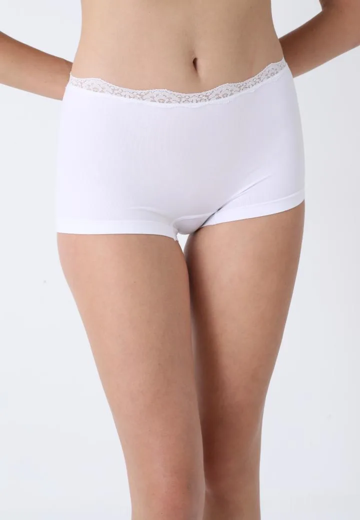 Boxeri Dama cu Dantela,Culoare Alb,Engros — Imaginea 2