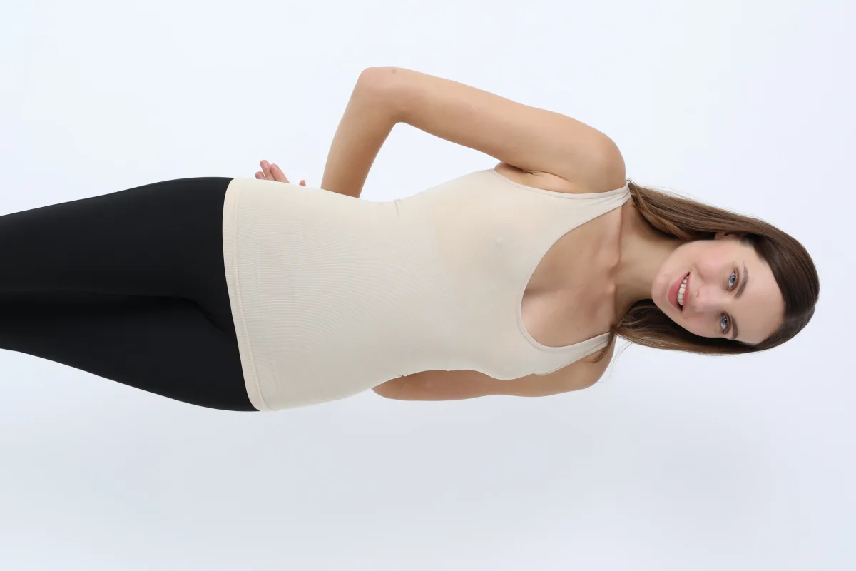 Maiou Dama Modelator in Talie cu Bretele Groase, Culoare Bej,Engros — Imaginea 1