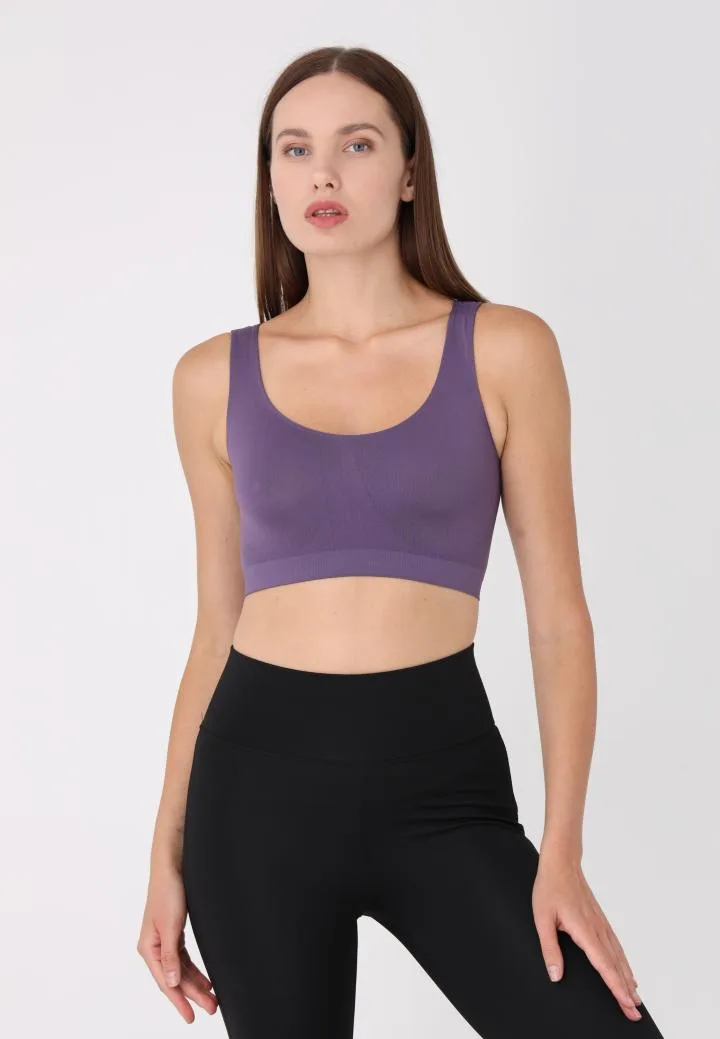 Bustieră Lejeră cu Bretele Late – Fără Push-up,Culoare Mov,Engros — Görsel 1