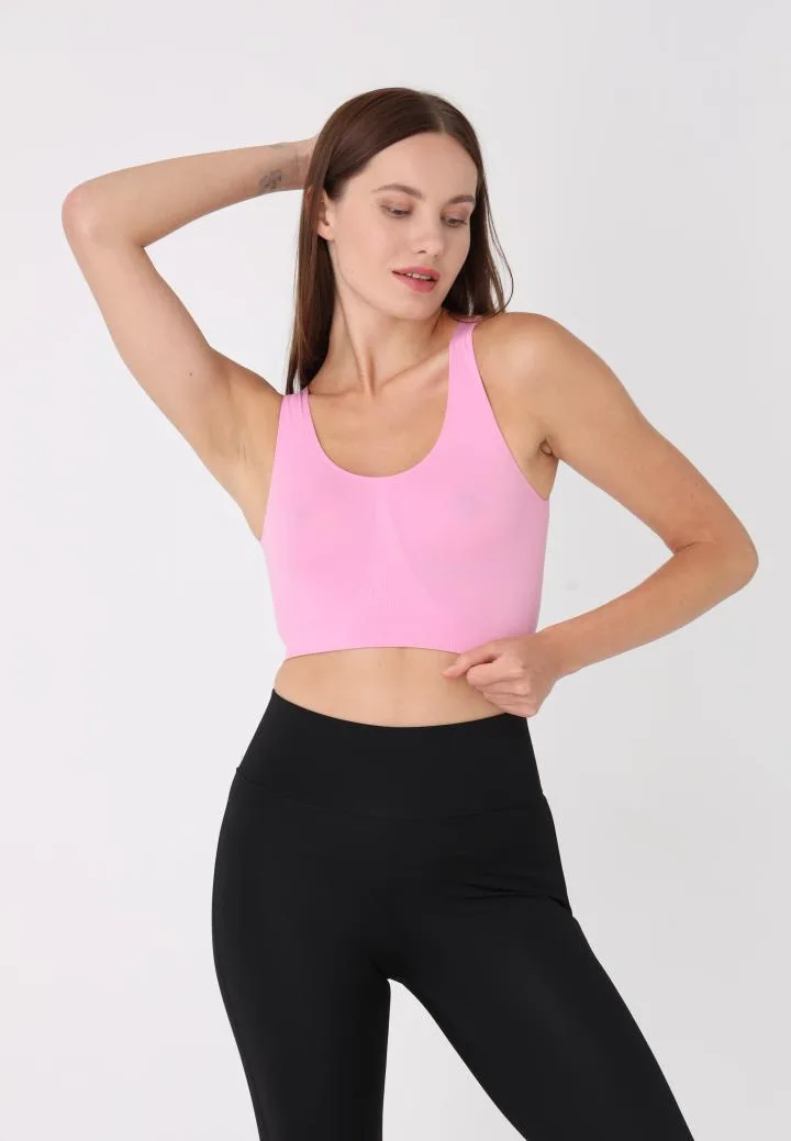 Bustieră Lejeră cu Bretele Late – Fără Push-up,Culoare Roz,Engros — Imaginea 5