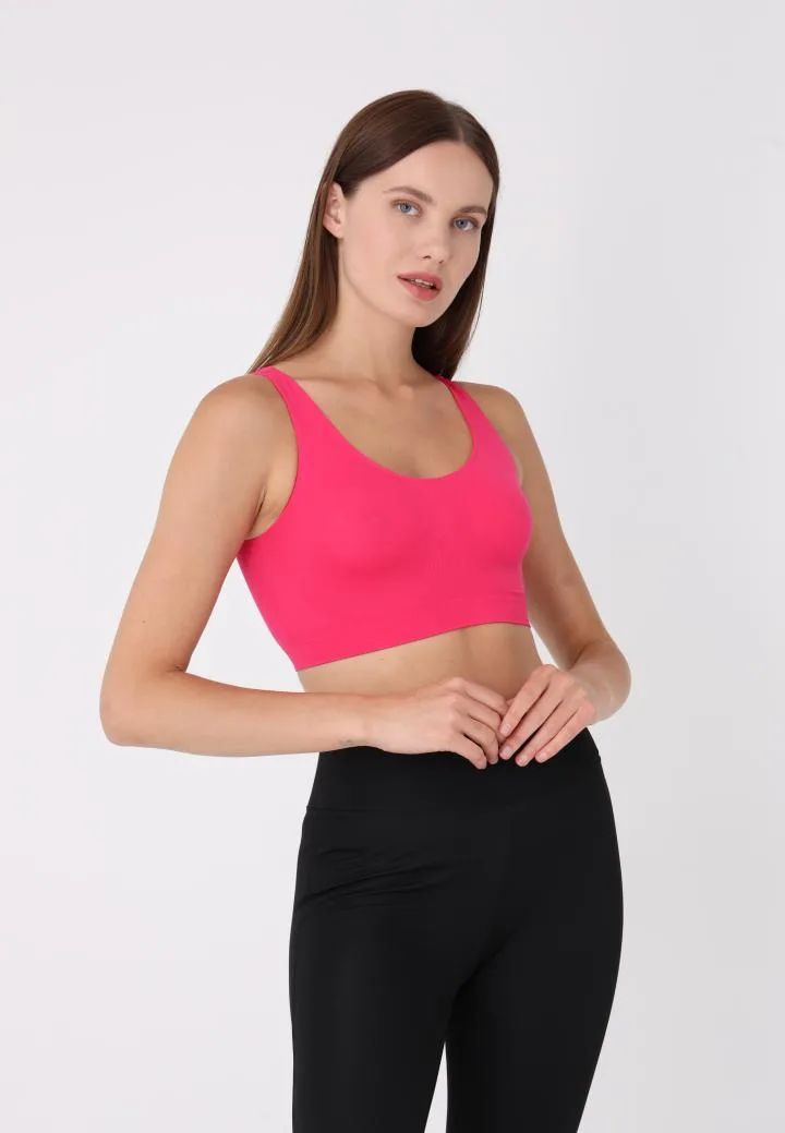 Bustieră Lejeră cu Bretele Late – Fără Push-up,Culoare Fucsia,Engros — Imaginea 2