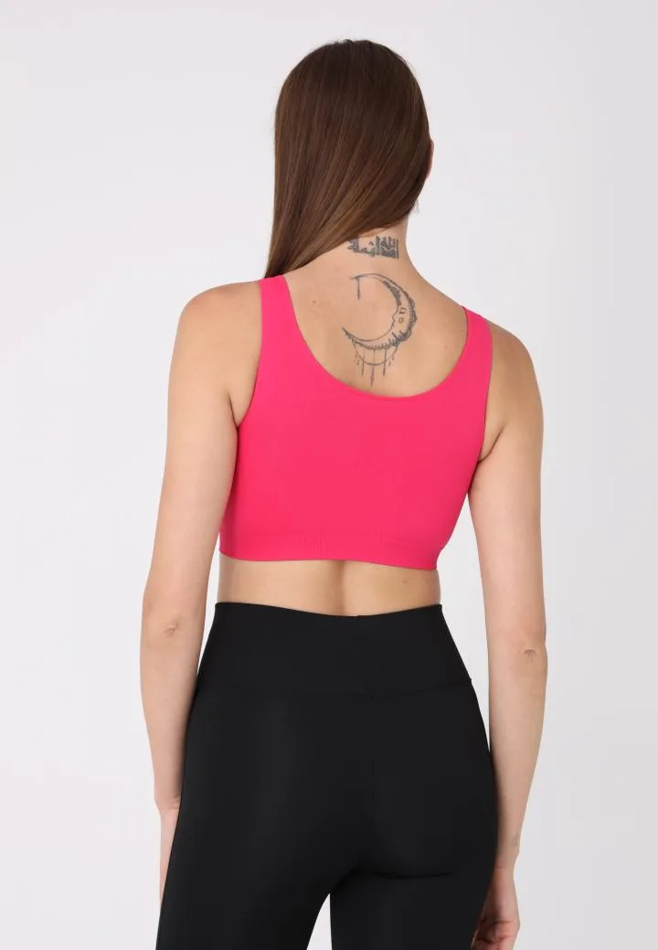 Bustieră Lejeră cu Bretele Late – Fără Push-up,Culoare Fucsia,Engros — Imaginea 4