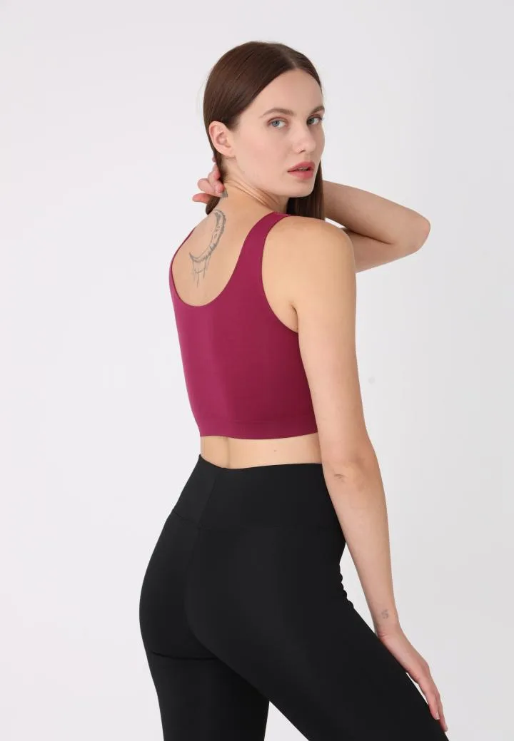Bustieră Lejeră cu Bretele Late – Fără Push-up,Culoare Bordo,Engros — Görsel 5