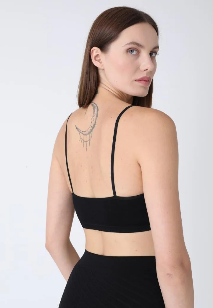 Bustieră Lejeră cu Bretele Subtiri – Fără Push-up,Culoare Negru,Engros — Imaginea 5