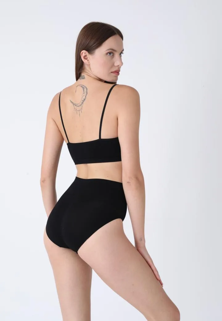 Corset Modelator Damă Clasic cu Talie înaltă , Push-up și Bandă Anti-Alunecare,Cuoare Negru,Engros — Imaginea 3