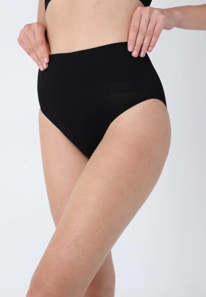 Corset Modelator Damă Clasic cu Talie înaltă , Push-up și Bandă Anti-Alunecare,Cuoare Negru,Engros — Imaginea 4