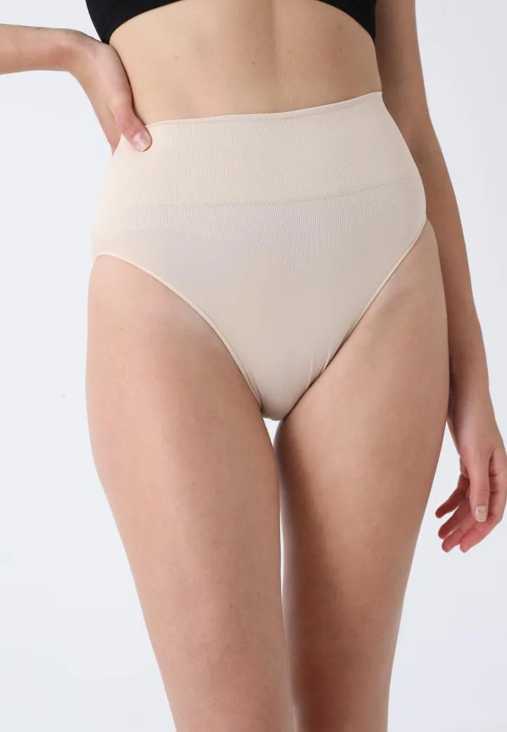 Corset Modelator Damă Clasic cu Talie înaltă , Push-up și Bandă Anti-Alunecare,Culoare Bej,Engros — Imaginea 2