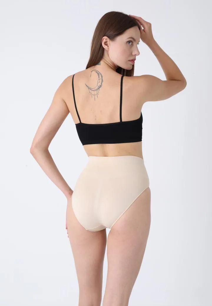 Corset Modelator Damă Clasic cu Talie înaltă , Push-up și Bandă Anti-Alunecare,Culoare Bej,Engros — Imaginea 4