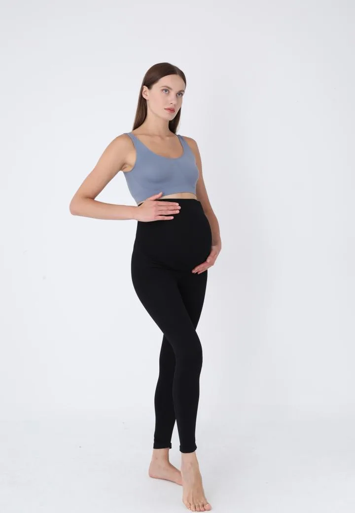 Colanți Negri pentru Gravide – cu Bandă Elastică de Susținere sub Burtă,Culoare Negru,Engros — Image 1