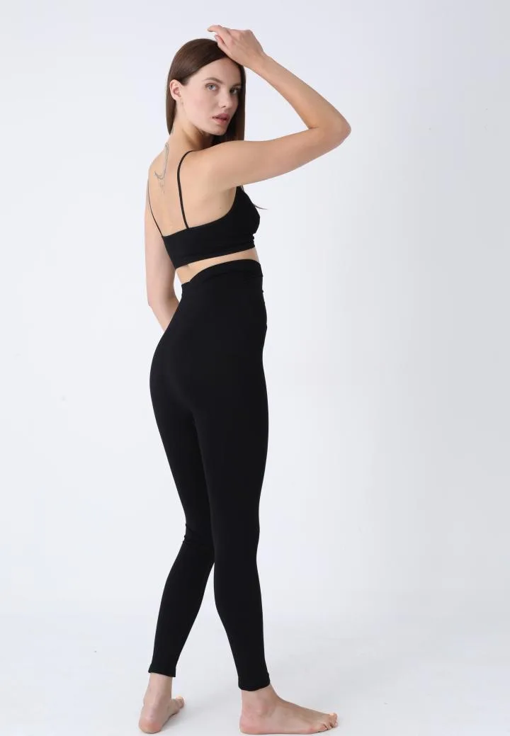 Colanți Modelatori Postnatali, cu Talie înaltă și Bandă Lată de Susținere,Culoare Negru,Engros — Görsel 1