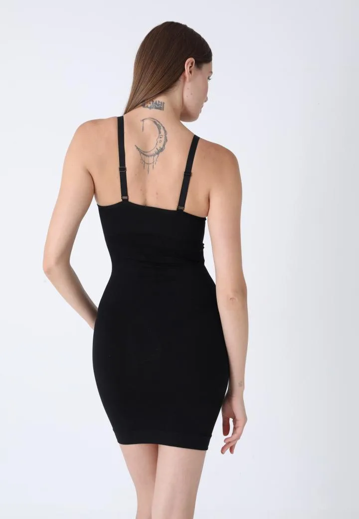 Rochie Corset cu Bretele Reglabile și Bandă din Silicon ,Culoare Negru ,Engros — Imaginea 3