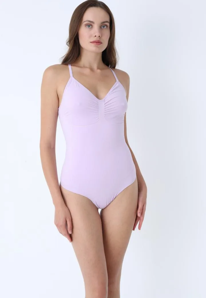 Body Modelator Tanga cu Bretele Subțiri Reglabile,Culoare Lila,Engros — Görsel 2