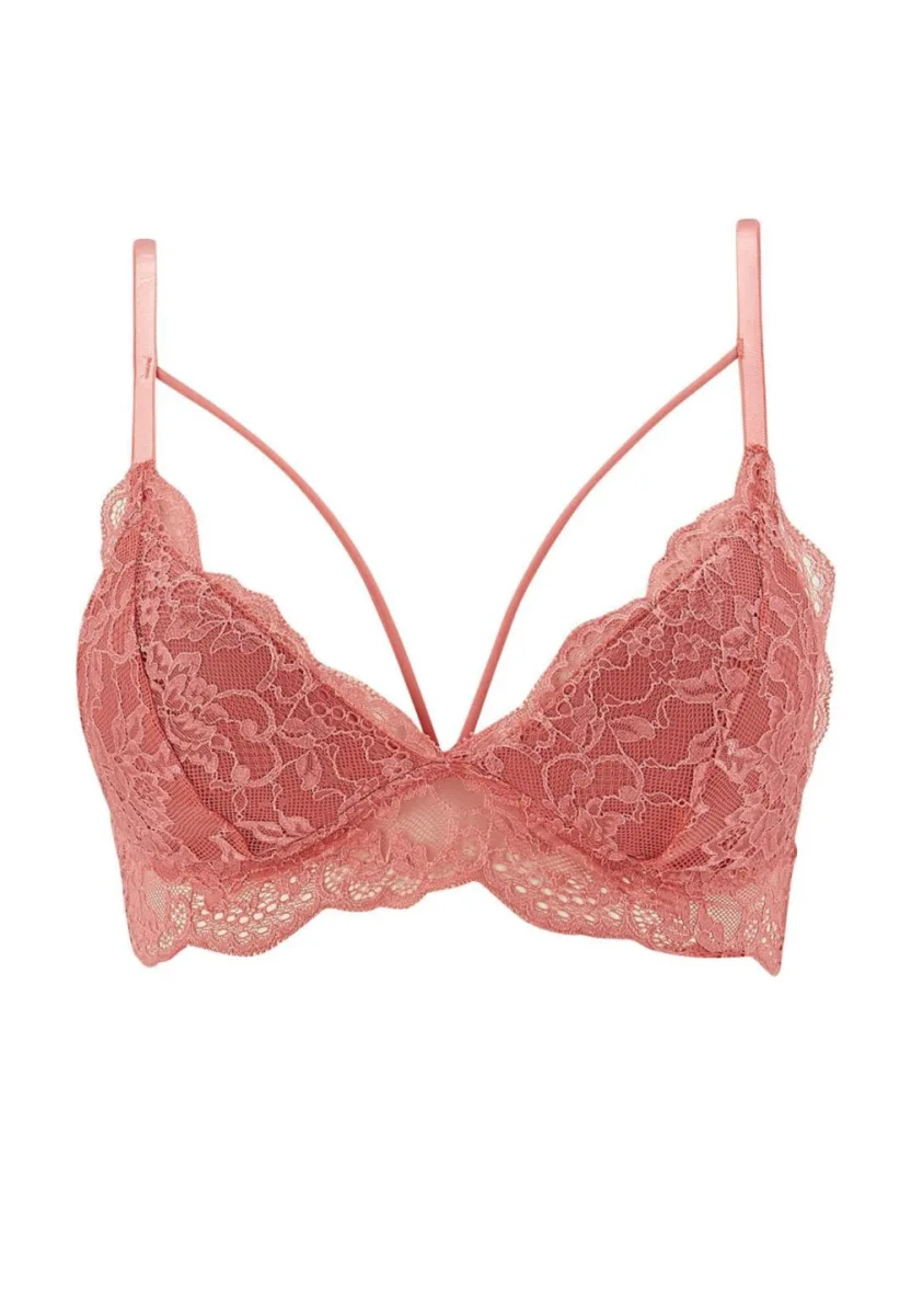 Sutien Damă cu Burete, fără Push-up, Culoare Coral ,Engros — Görsel 1