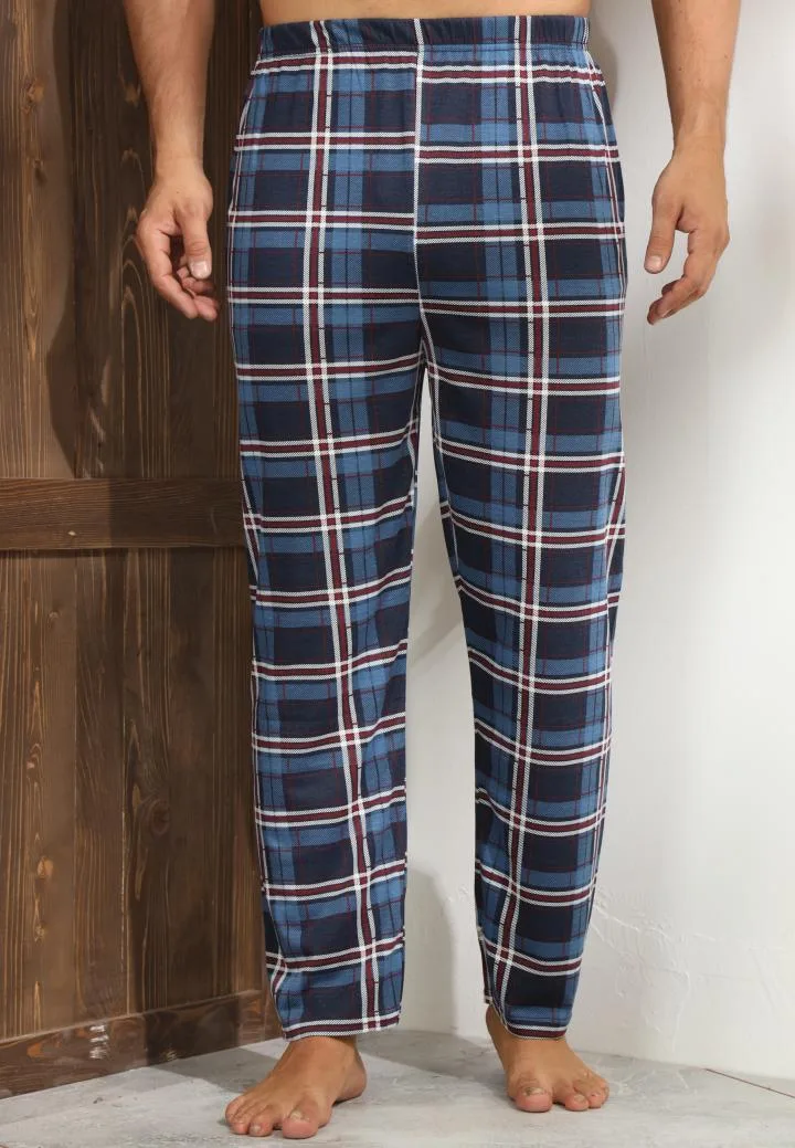 Pantaloni de Pijama ,Barbati,Culoare Albastru cu Rosu,Engros — Image 1