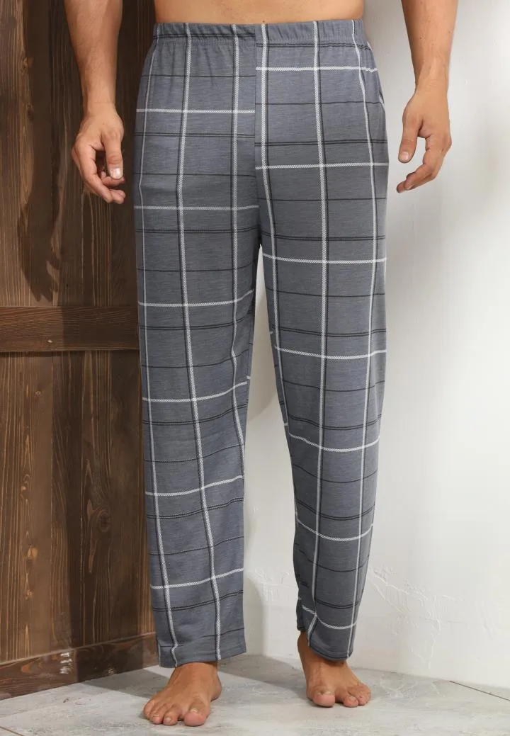 Pantaloni de Pijama ,Barbati,Culoare Gri Inchis cu Alb,Engros — Imaginea 3