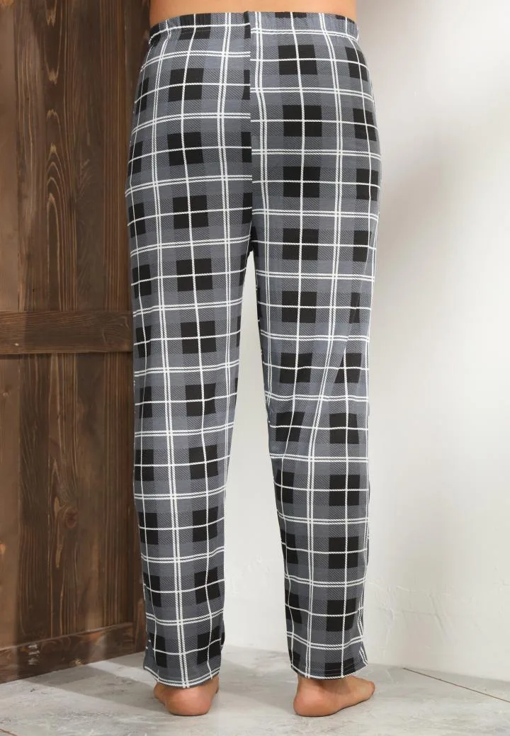 Pantaloni de Pijama ,Barbati,Culoare Gri Inchis cu Negru,Engros — Image 4