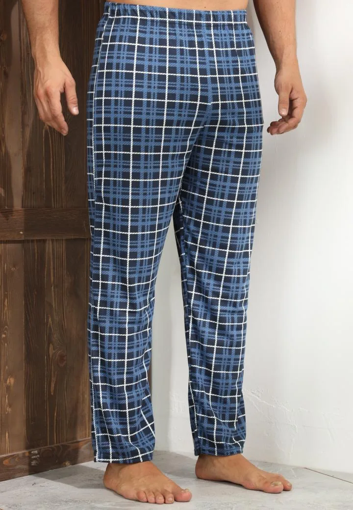 Pantaloni de Pijama ,Barbati,Culoare Bleumarin cu Alb ,Engros — Image 1