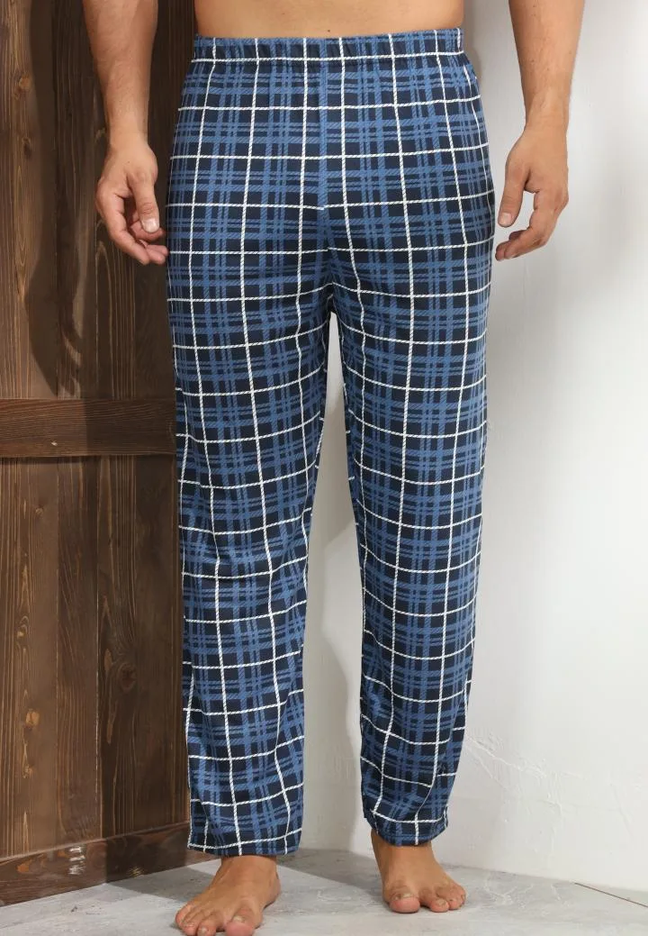 Pantaloni de Pijama ,Barbati,Culoare Bleumarin cu Alb ,Engros — Image 3