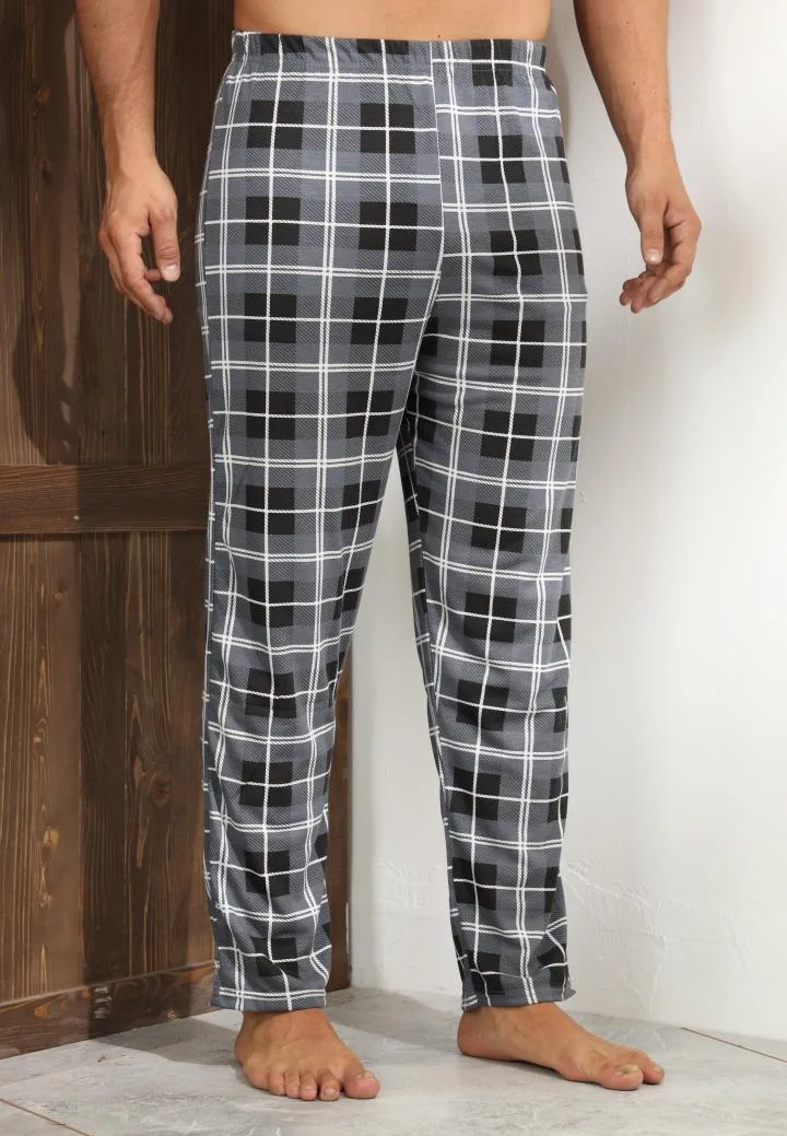 Pantaloni de Pijama ,Big Size ,Barbati,Culoare Gri cu Negru,Engros — Image 2