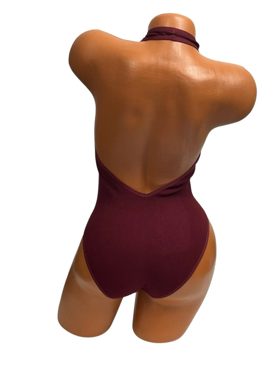 Body De Dama, Fara Bretele si Chilot Clasic ,Culoare Bordo ,Engros — Image 3