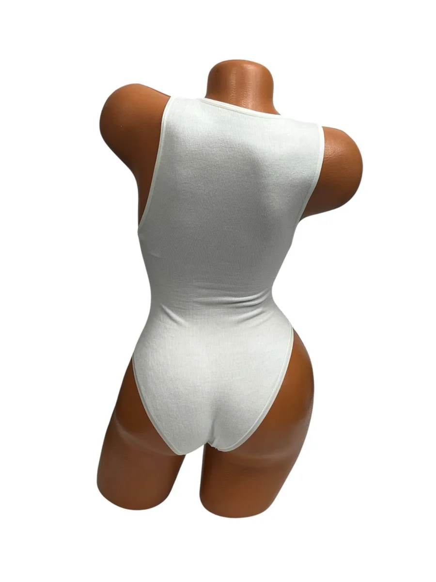 Body Dama cu Bretea Lata si Chiloti Clasic ,Culoare Alb,Engros — Imaginea 2