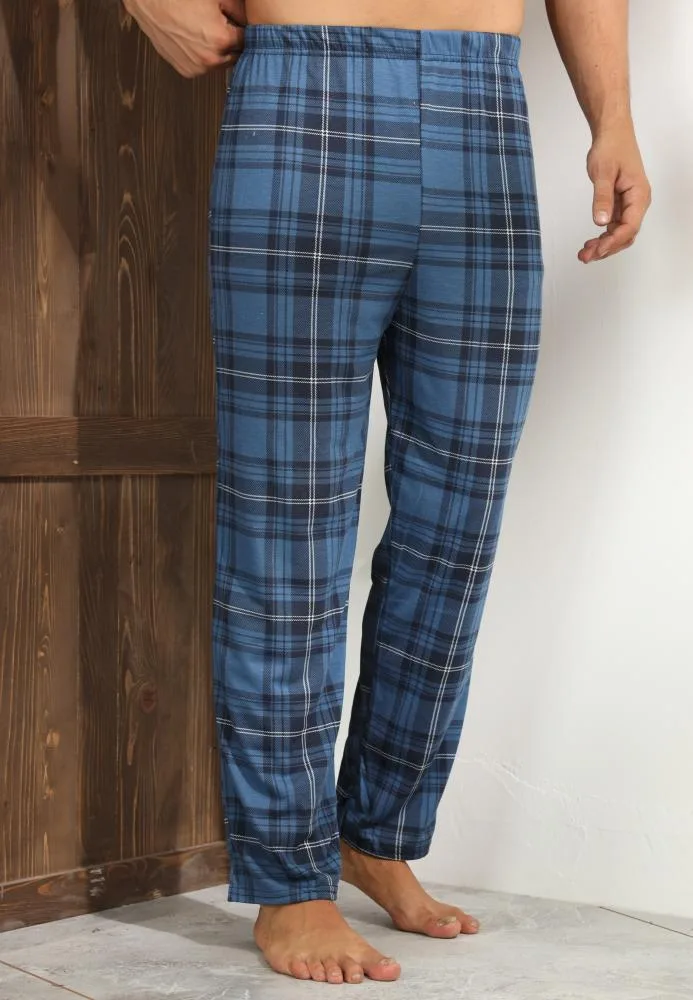 Pantaloni de Pijama ,Big Size ,Barbati,Culoare Albastru,Engros — Imaginea 1