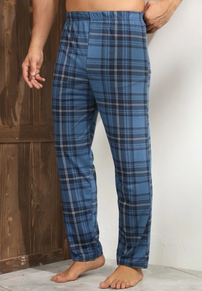 Pantaloni de Pijama ,Big Size ,Barbati,Culoare Albastru,Engros — Imaginea 3