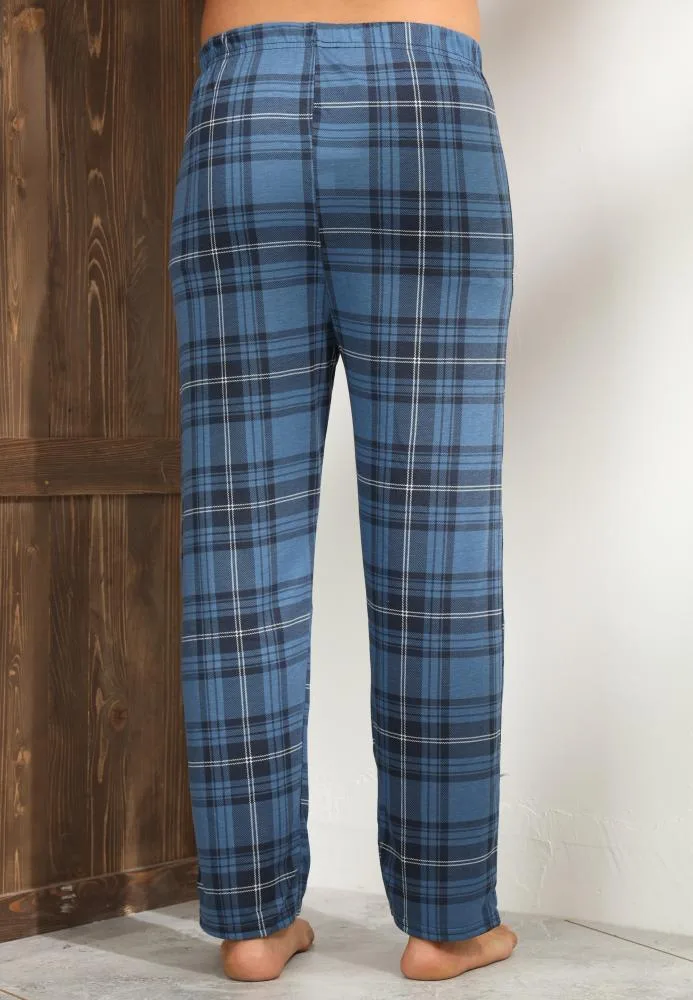 Pantaloni de Pijama ,Big Size ,Barbati,Culoare Albastru,Engros — Imaginea 4