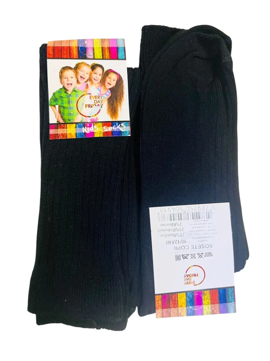 Sosete fetite inalte,Culoare Negru,Engros — Imaginea 2