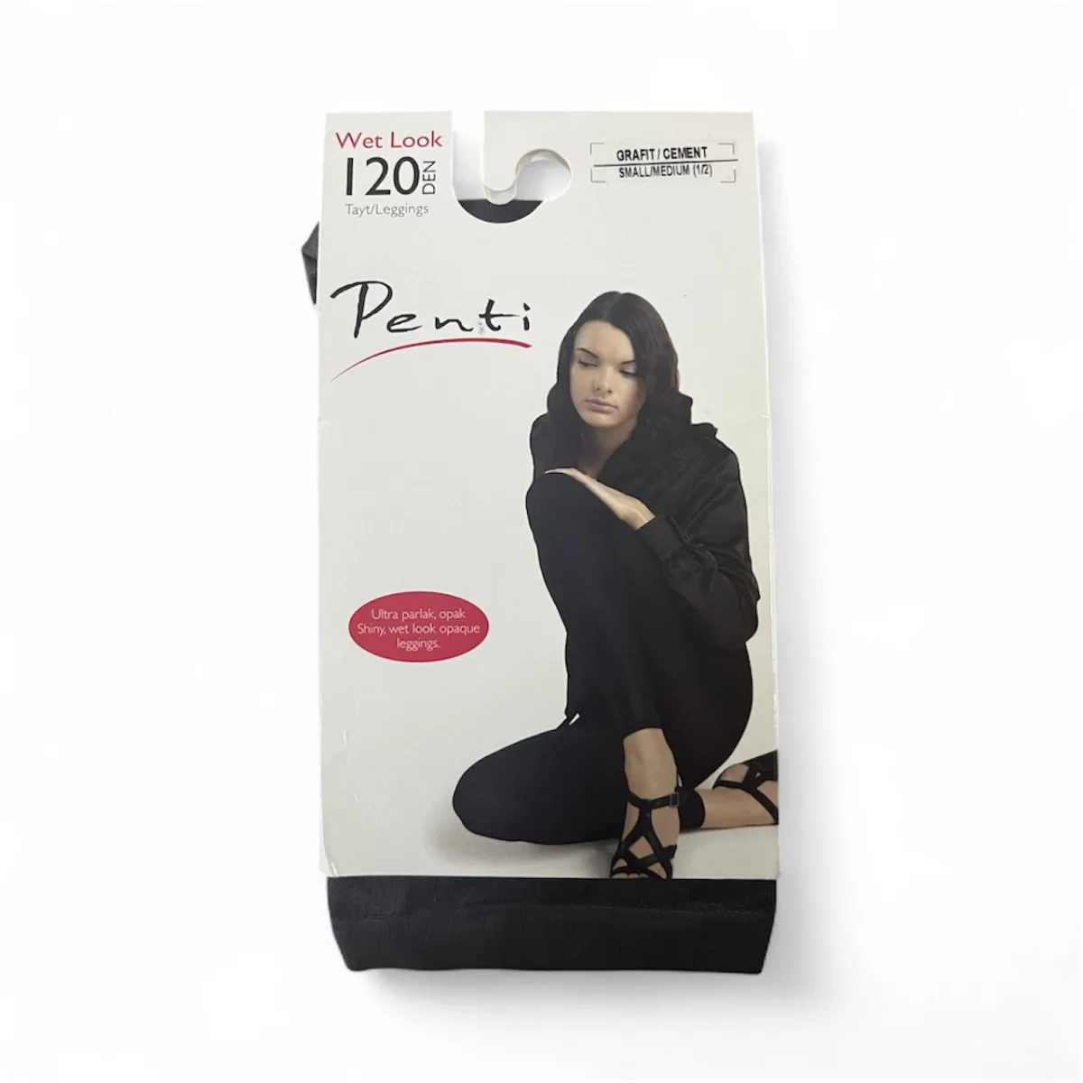 Colanți Penti 120 DEN ,, Wet Look", opaci, mat, Culoare Gri ,Engros — Imaginea 2